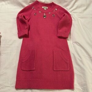 Girls pink sweater dress